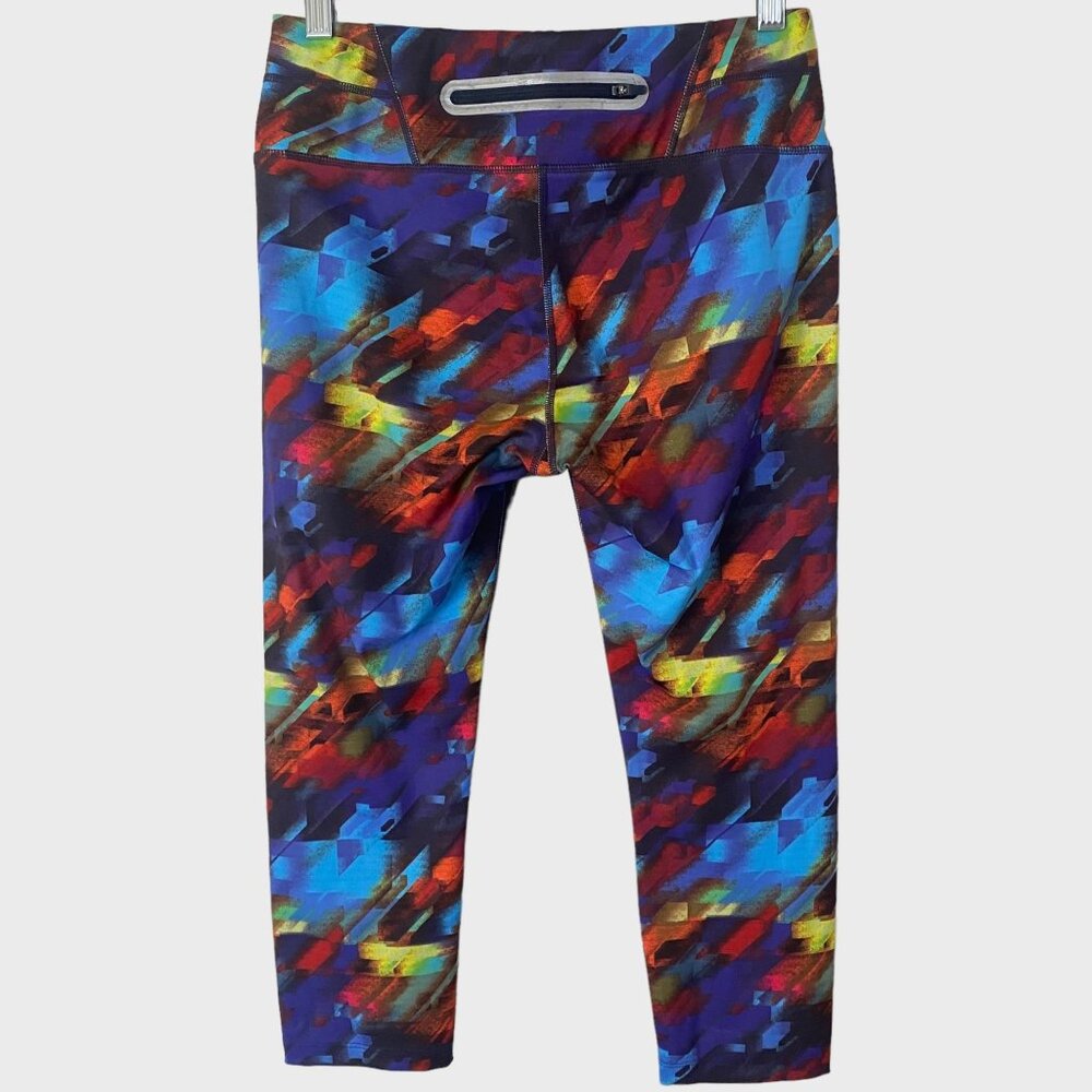 Athleta Cropped Colorburst Sonar Running Leggings Womens Medium Athletic Stretch - Picture 3 of 10